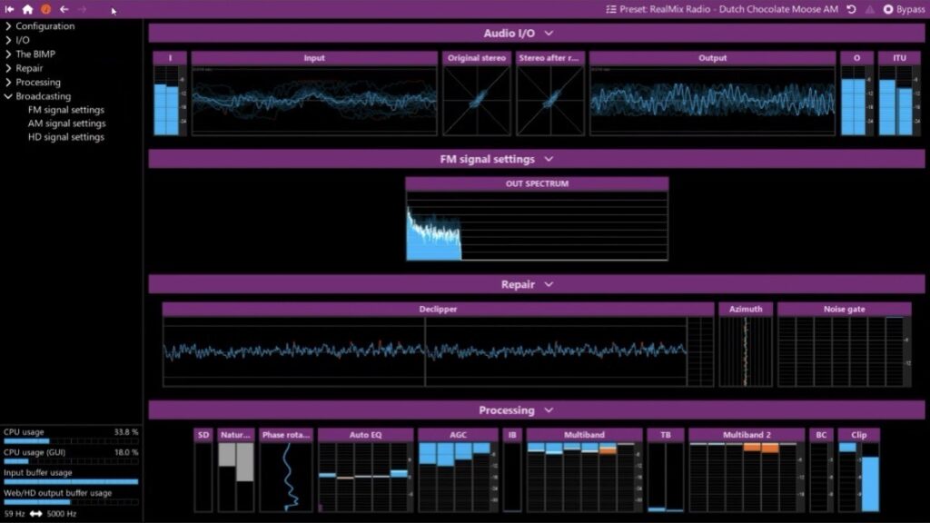 Stereo tool audio processing